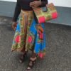 Pink Blue Authentic Dashiki Large Hard Body Hand Bag