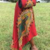 Large Red MultiColored Authentic Dashiki Hard Body Hand Bag - Image 6
