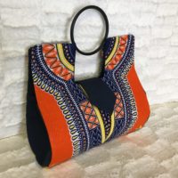Orange Authentic Dashiki Hard Body Hand Bag