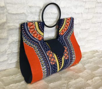 Orange Authentic Dashiki Hard Body Hand Bag