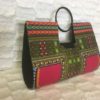 Pink Blue Authentic Dashiki Large Hard Body Hand Bag