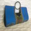 Pink Blue Authentic Dashiki Large Hard Body Hand Bag
