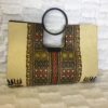 Burgundy Ivory Authentic Dashiki Large Hard Body Hand Bag