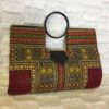 Burgundy Ivory Authentic Dashiki Large Hard Body Hand Bag