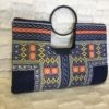 Orange Navy Blue Authentic Dashiki Large Hard Body Hand Bag