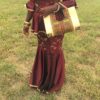Burgundy Ivory Authentic Dashiki Large Hard Body Hand Bag