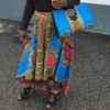 Pink Blue Authentic Dashiki Large Hard Body Hand Bag