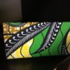 Green Yellow Navy Blue African Ankara Clutch Purse Plus Chain Handle