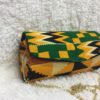 Green yellow Kente Print Hard Body Clutch Purse Plus Chain Handle