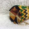 Green yellow Kente Print Hard Body Clutch Purse Plus Chain Handle
