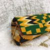 <h5 style="text-align: center;"><strong><span style="color: #000000;"><em>Green Yellow Kente Print Hard Body Clutch Purse Plus Chain Handle</em></span></strong></h5> - Image 3