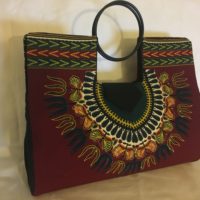 Burgundy/ Wine Authentic Dashiki Hard Body Hand Bag - Another Look