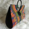 Large Red MultiColored Authentic Dashiki Hard Body Hand Bag - Image 4