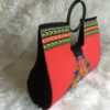 Large Red MultiColored Authentic Dashiki Hard Body Hand Bag