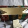 Multi Color High Quality Genuine Kente Cloth Hard Body Clutch Purse Plus Chain Handle