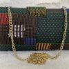 <h5 style="text-align: left;"><strong><span style="color: #333333;"><em>Black Multicolor High Quality Genuine Kente Cloth Hard Body Clutch Purse Plus Chain Handle</em></span></strong></h5> - Image 3