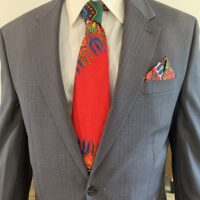 Red African Dashiki Print Tie and Pocket Square Set