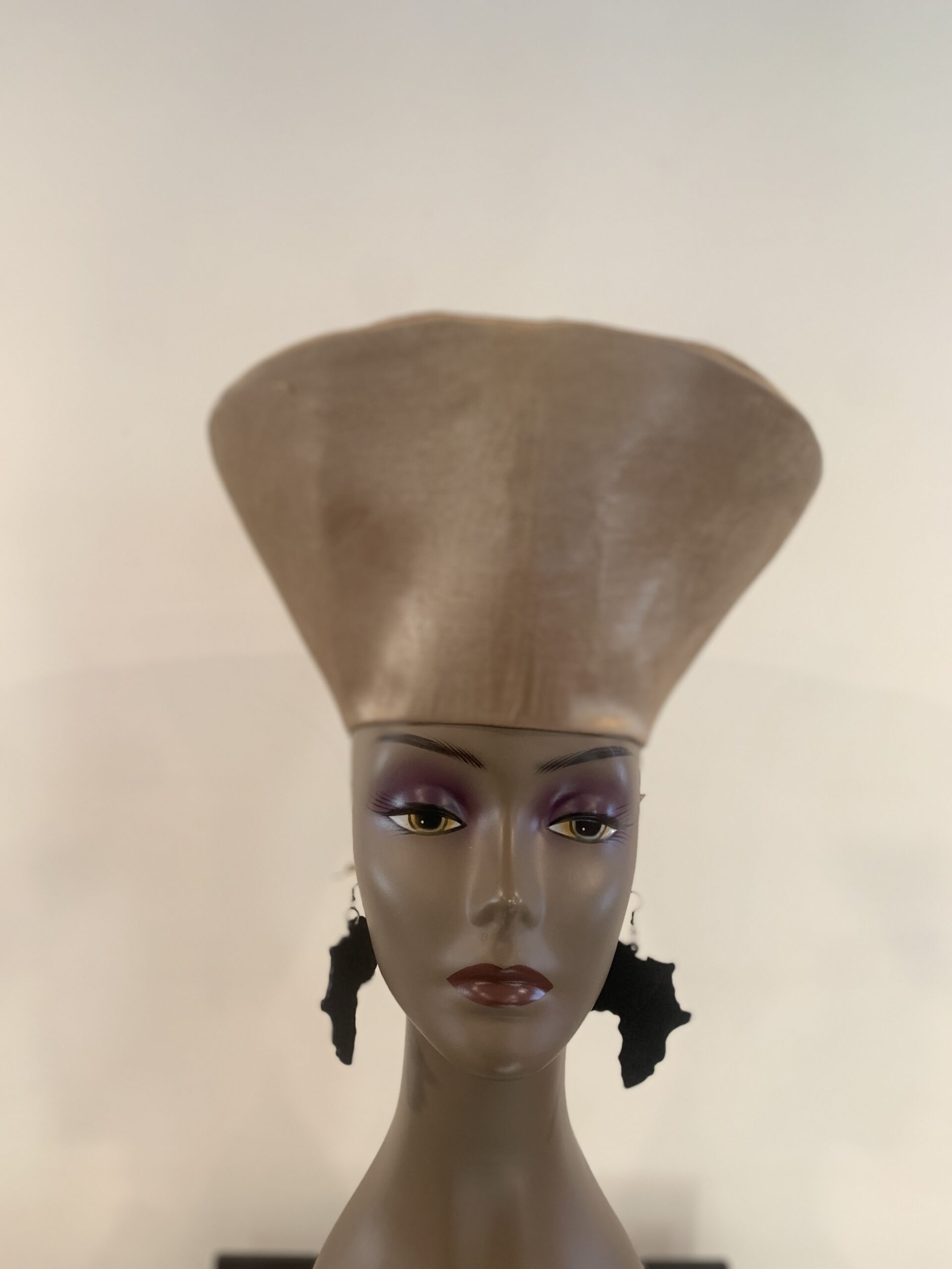 African Gold Crown Head Dress, Open / Closed Top - Image 2