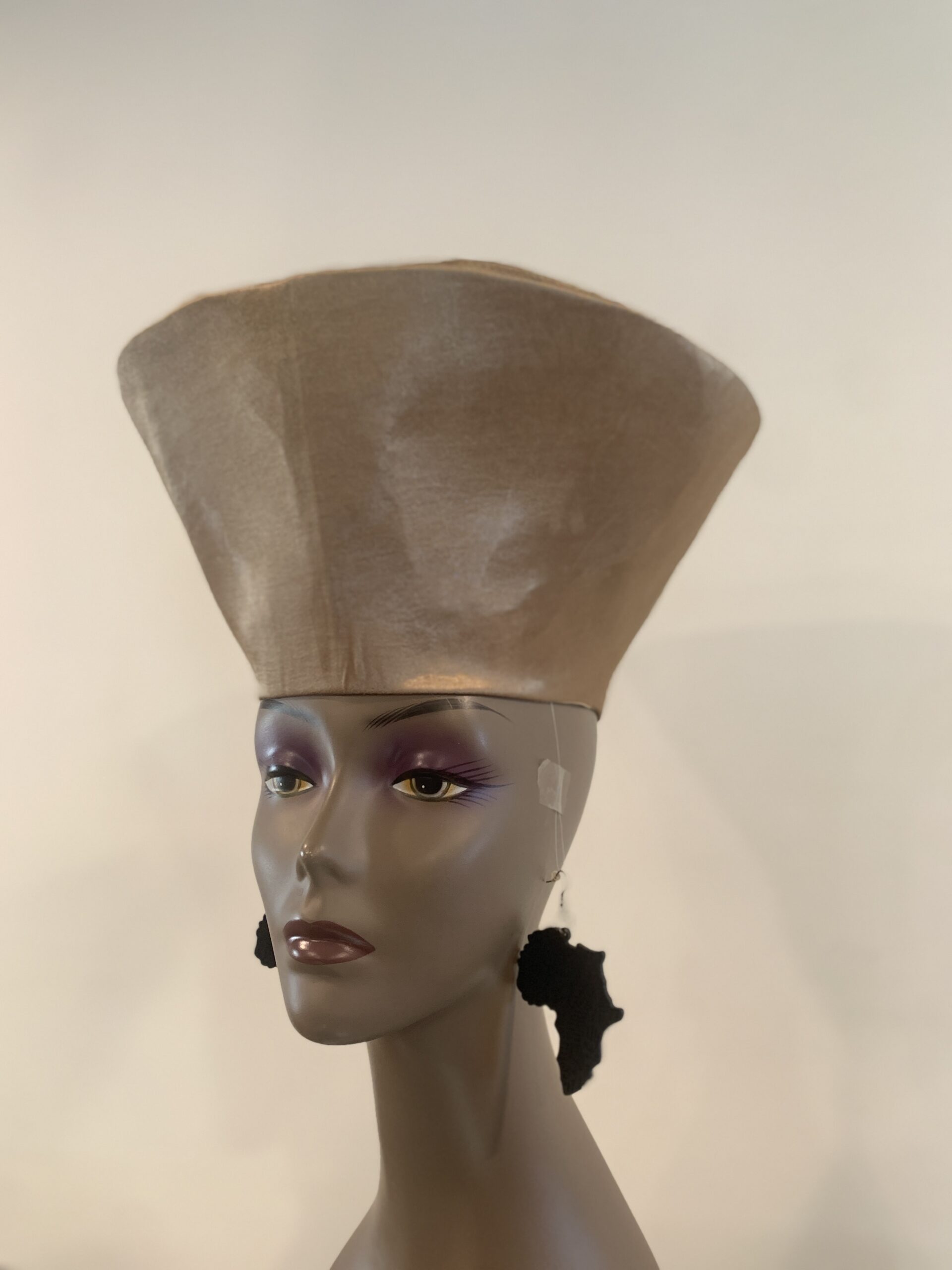 African Gold Crown Head Dress, Open / Closed Top - Image 6
