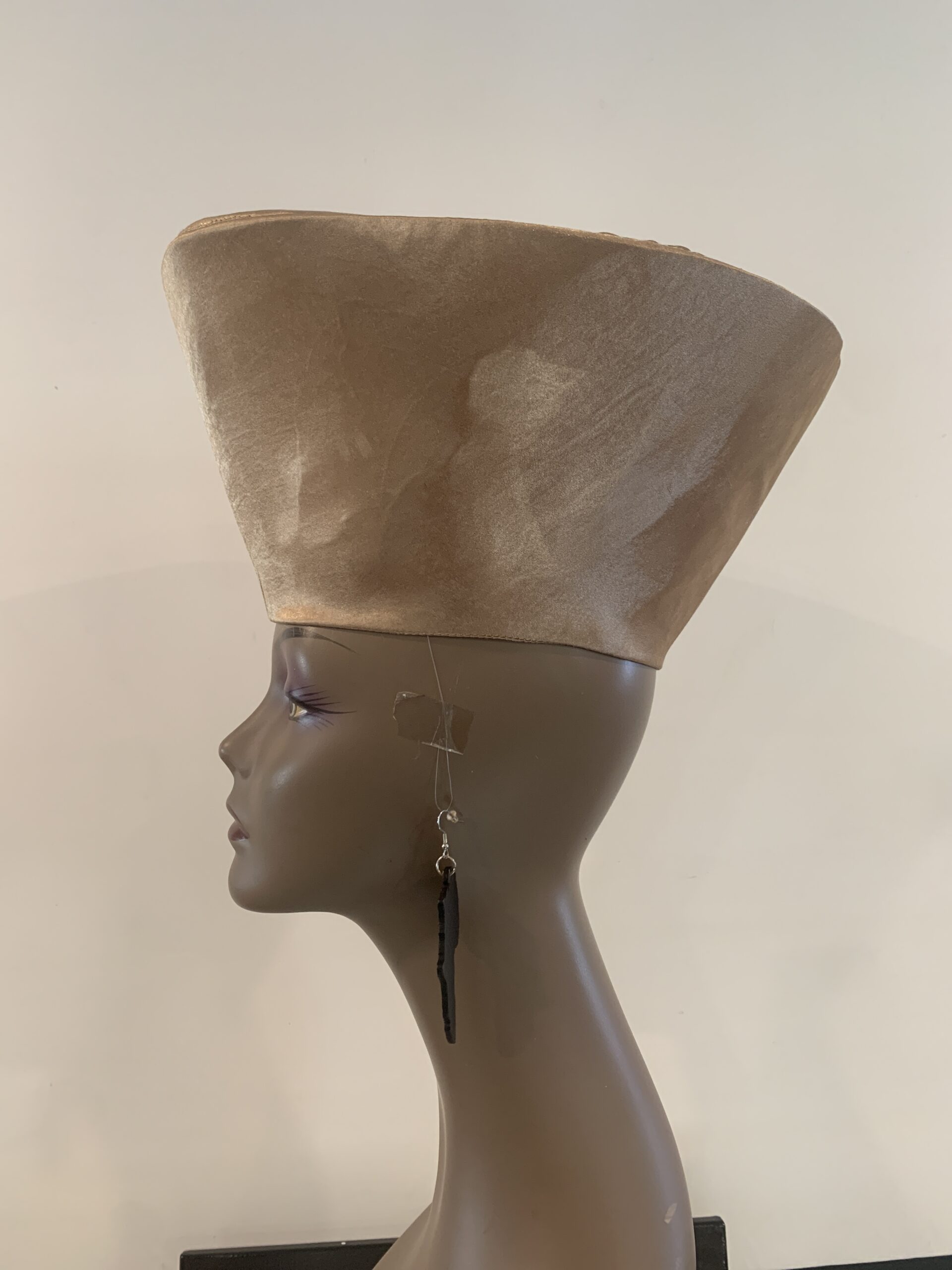 African Gold Crown Head Dress, Open / Closed Top - Image 3