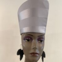 Silver Satin African Crown Head Dress