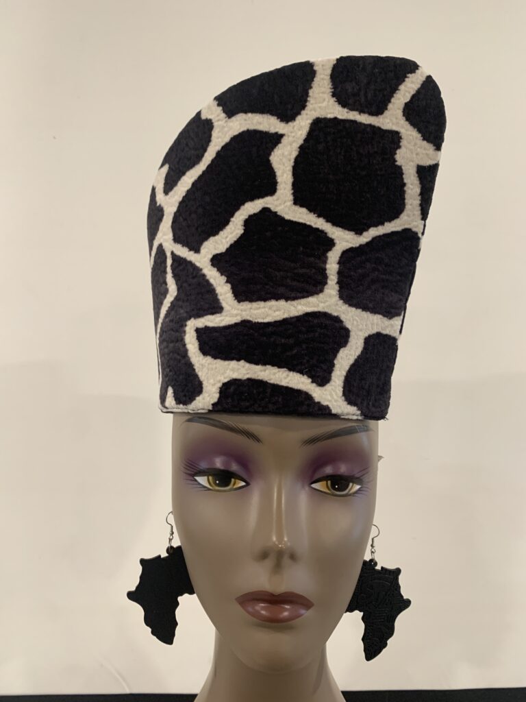 White and black African Giraffe Crown Head Dress