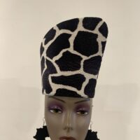 White and black giraffe African Crown Head Dress