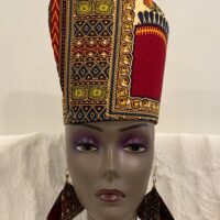 New ivory and burgundy head dress