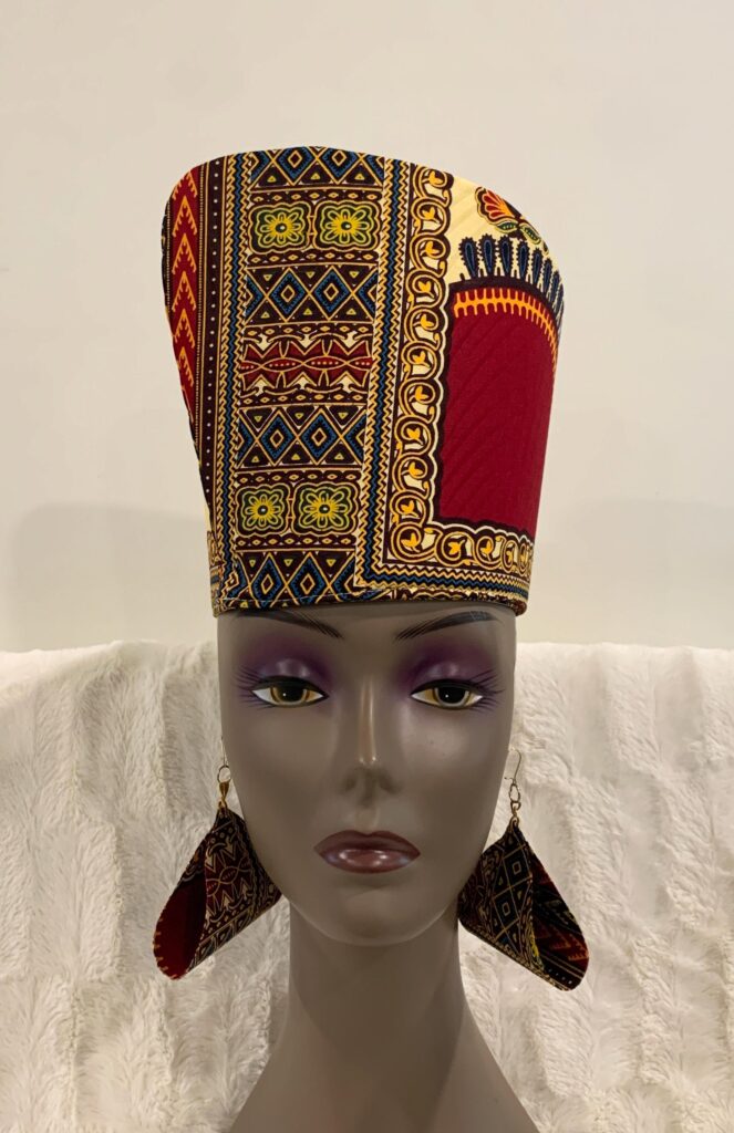 New ivory and burgundy head dress