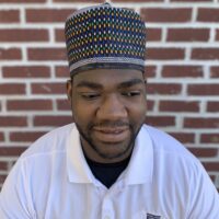 Blue and Gold Embroidered Hausa Hat